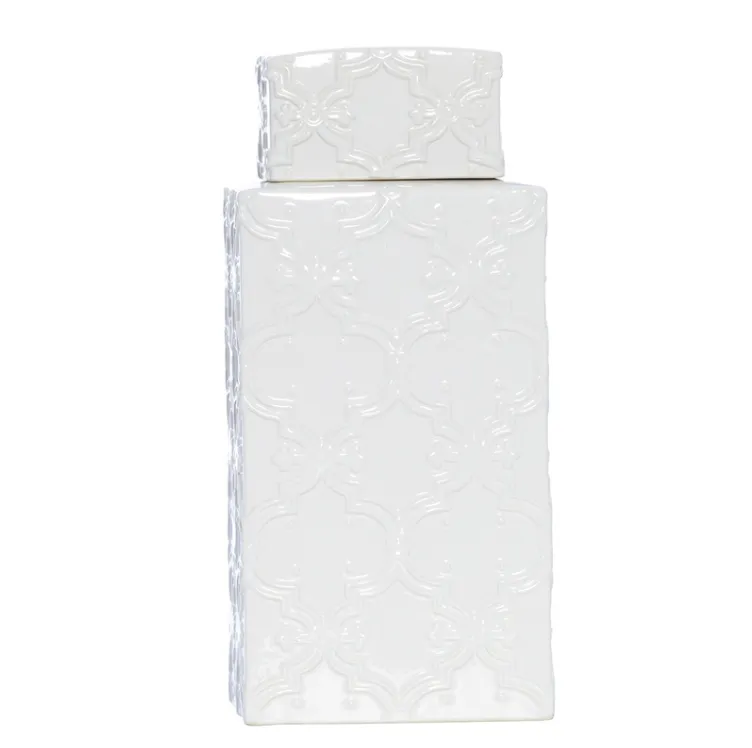 White Rectangle Tall, Ginger Jar