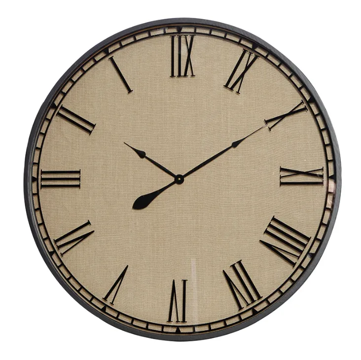 Hessian leather glass face clock