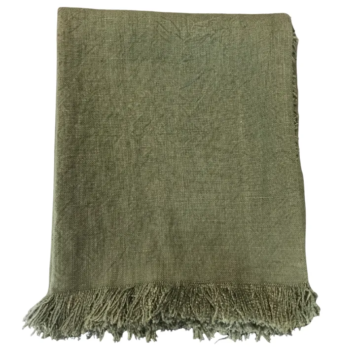 Olive green French Knit throw