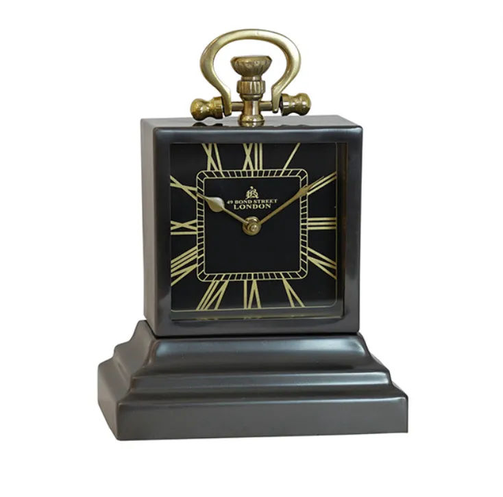 Gunmetal Grey / Gold Desk Clock