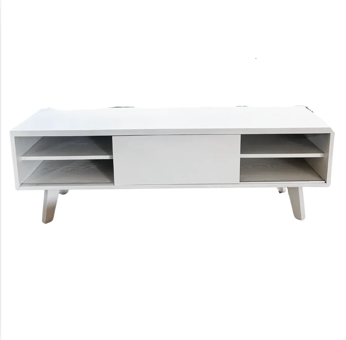 White Sliding Door Entertainment Unit Small