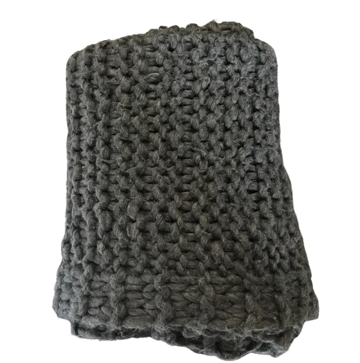 Grey Charcoal chunky knit throw