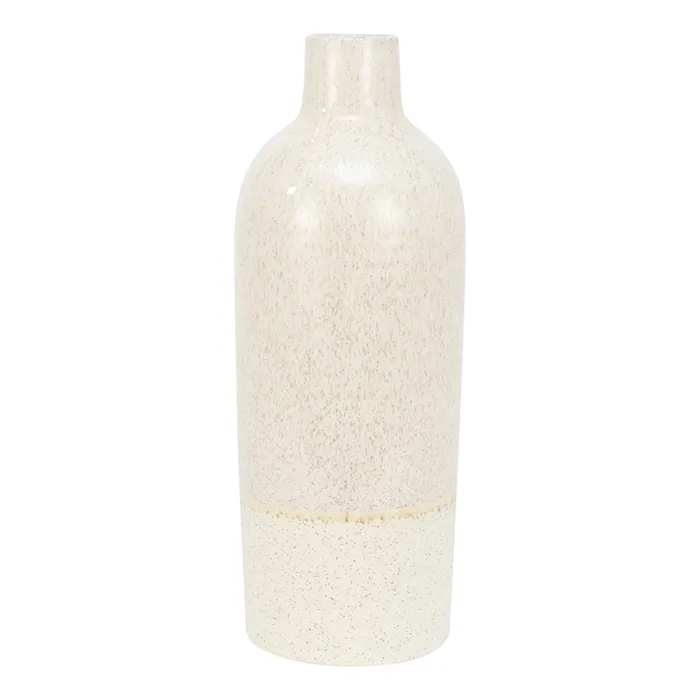 Ceramic cream shiny / matt vase large