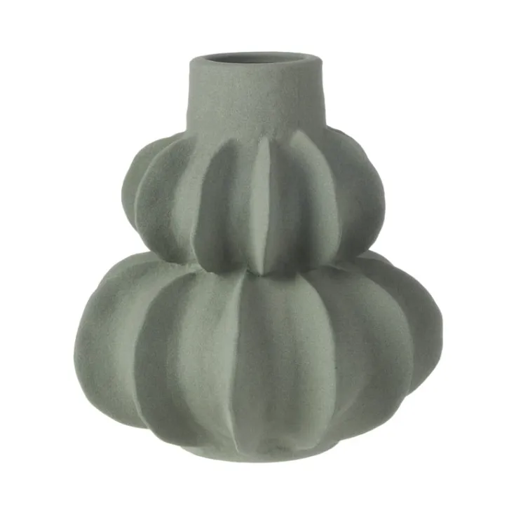 Sage Ceramic Frill Vase
