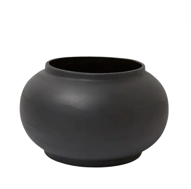 Ceramic Wide Vase Black