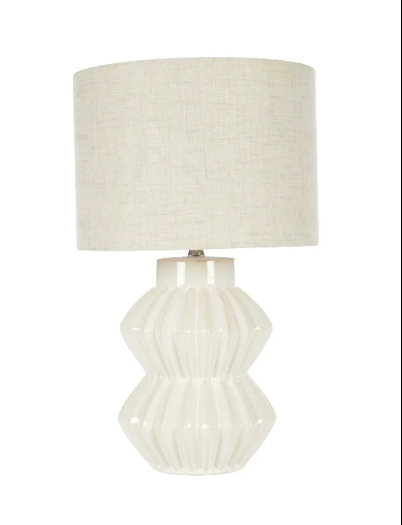 Ceramic petunia cream lamp