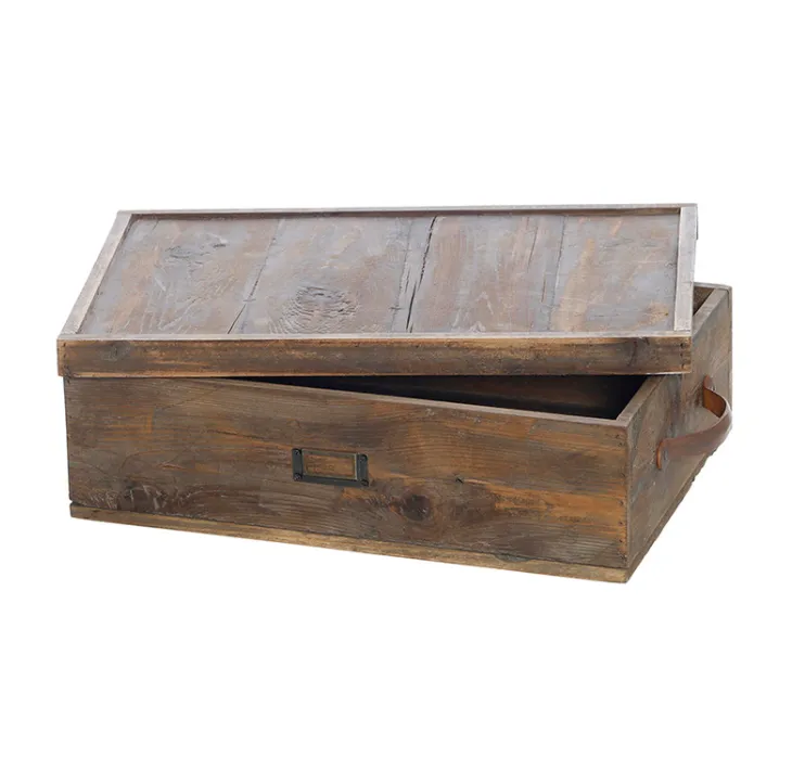 Rectangle timber box with lid