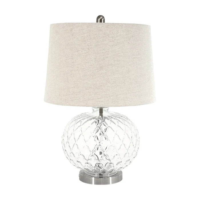 Glass cut ball lamp fawn shade