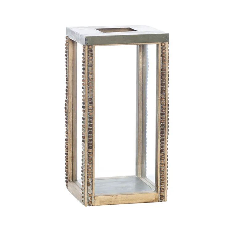 Timber beaded rect lantern