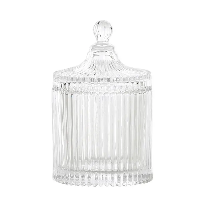Ribbed Lidded Glass Box