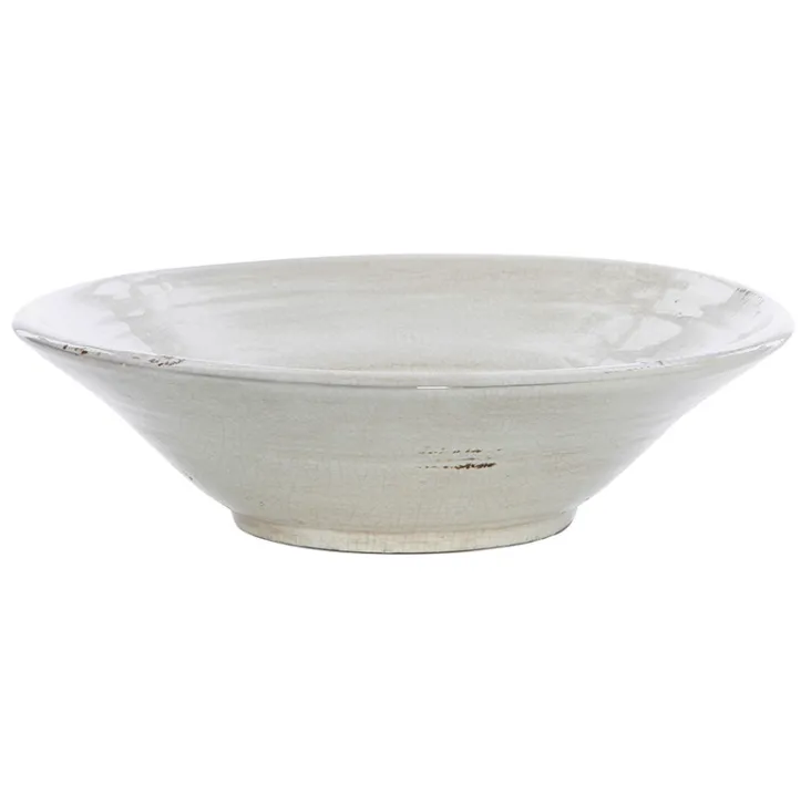 Terracotta Cream Crackle Bowl