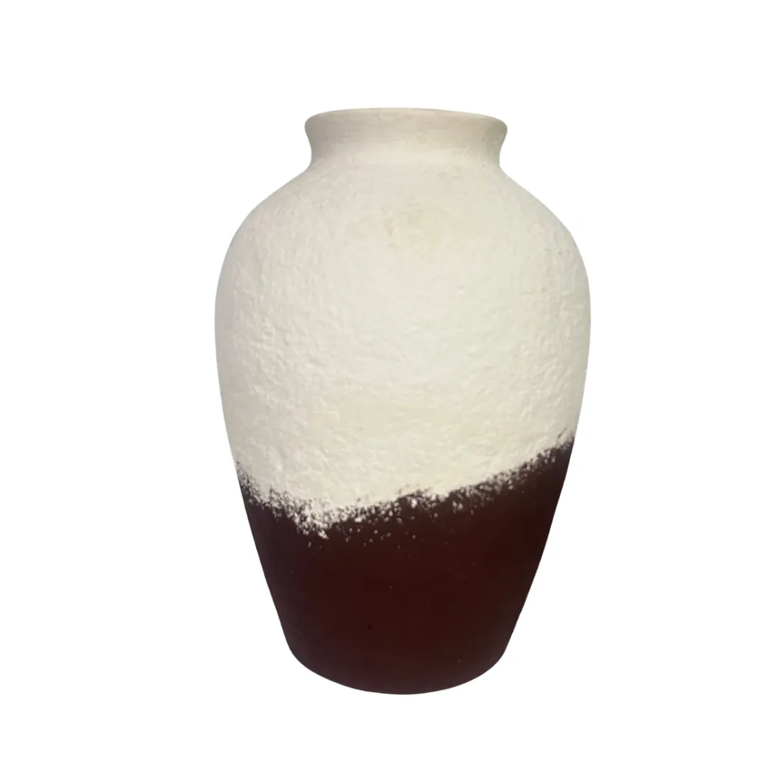 Cream & Burgundy Vase