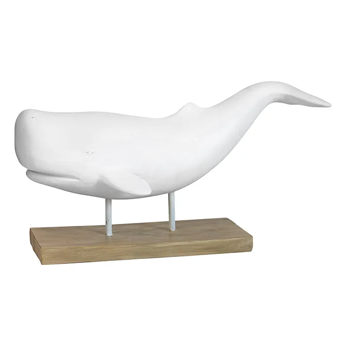 Whale resin whte on stand