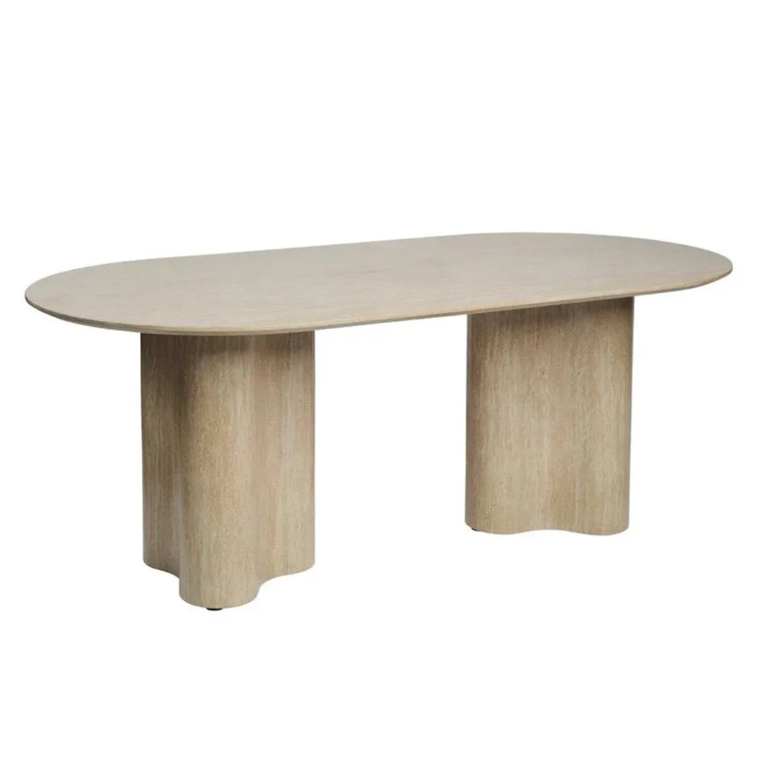 Oval Travertine Look Dining Table