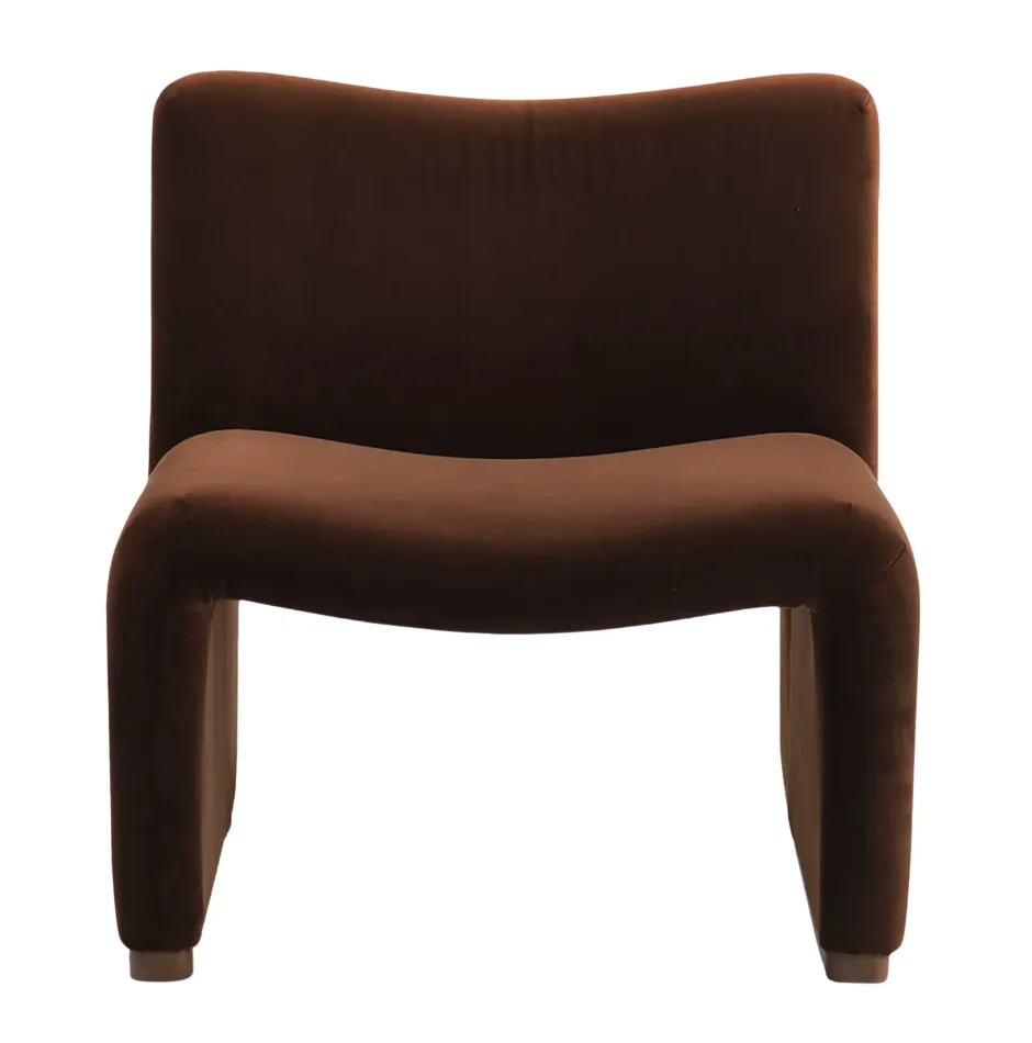 Dark Chocolate Velvet Armchair