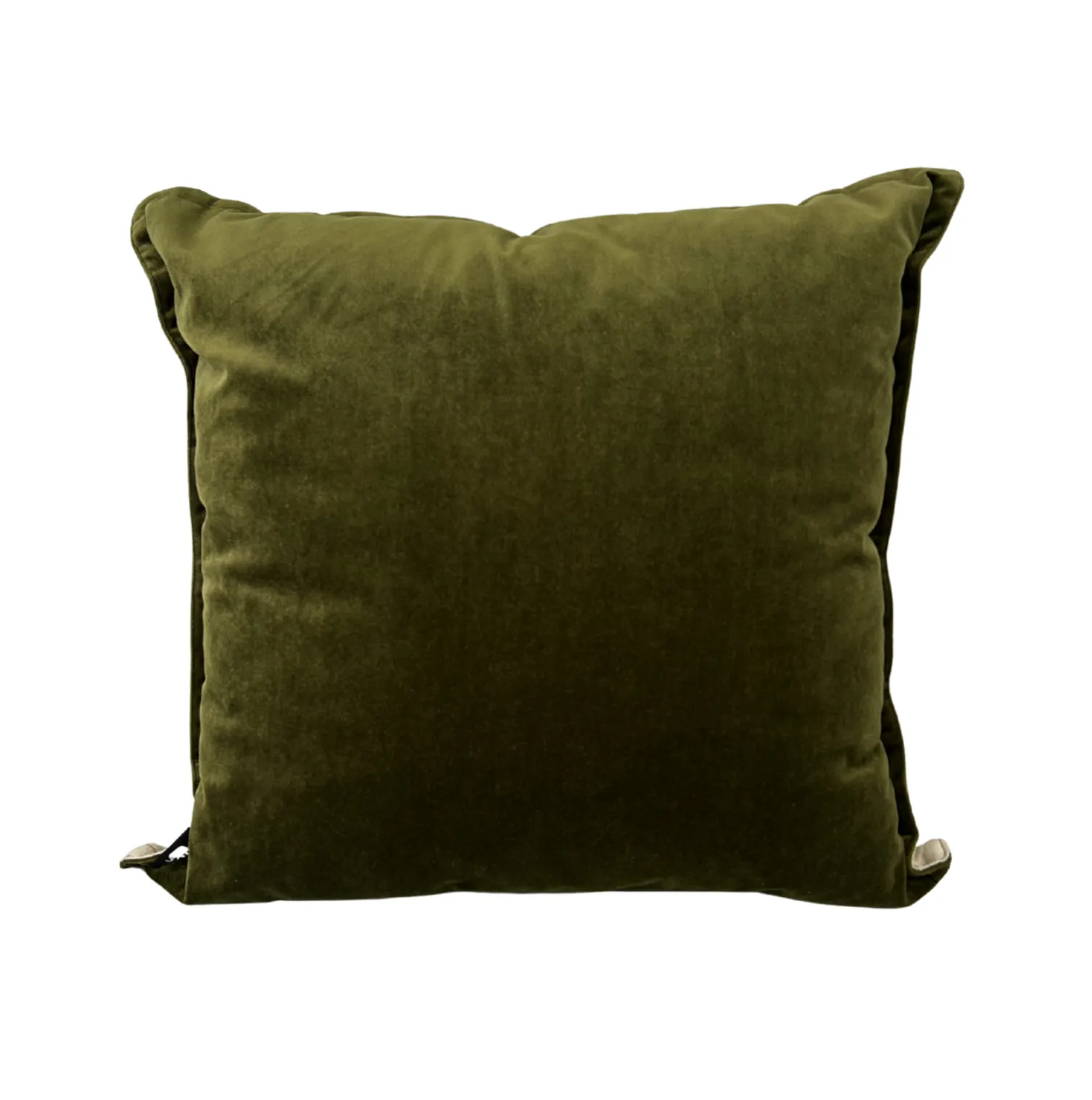 Green bright velvet feather cushion 