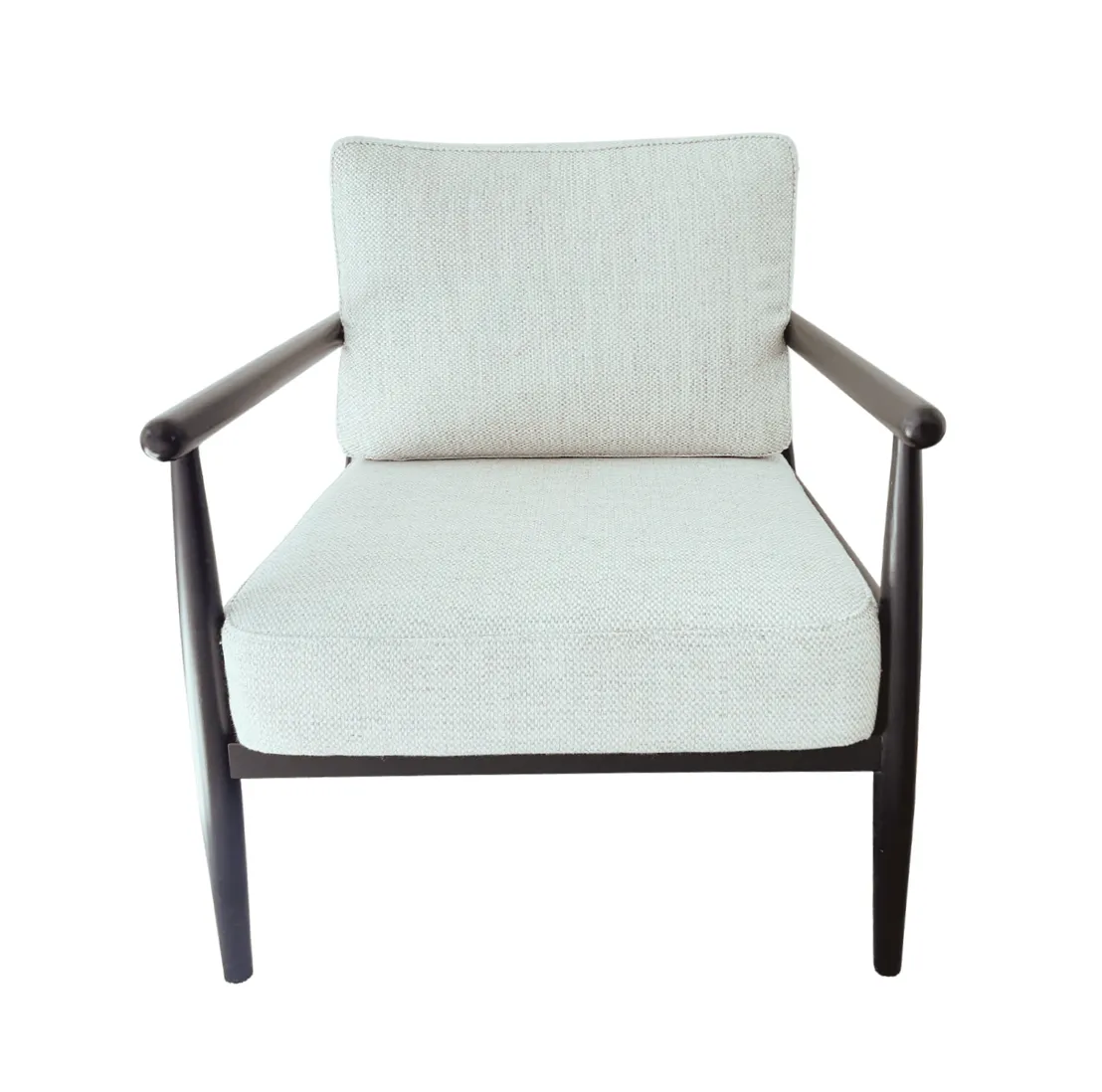 Black Frame Cream Armchair