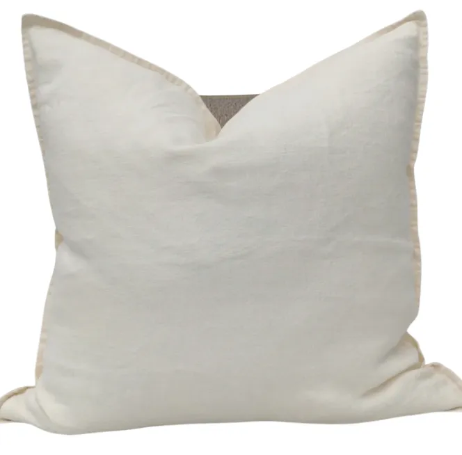 Cream light weight feather plain euro cushion