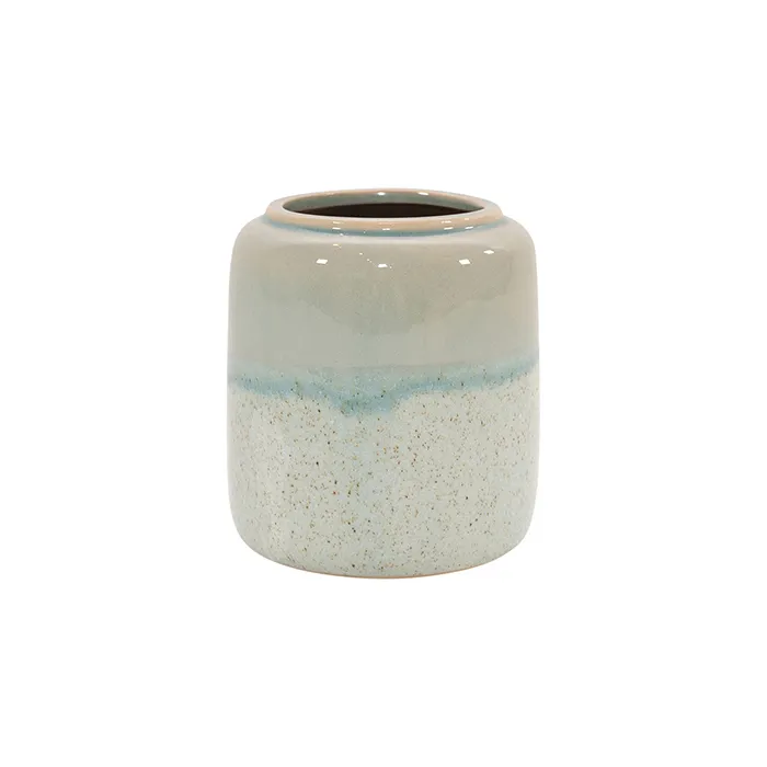 Ceramic blue two tone vase small