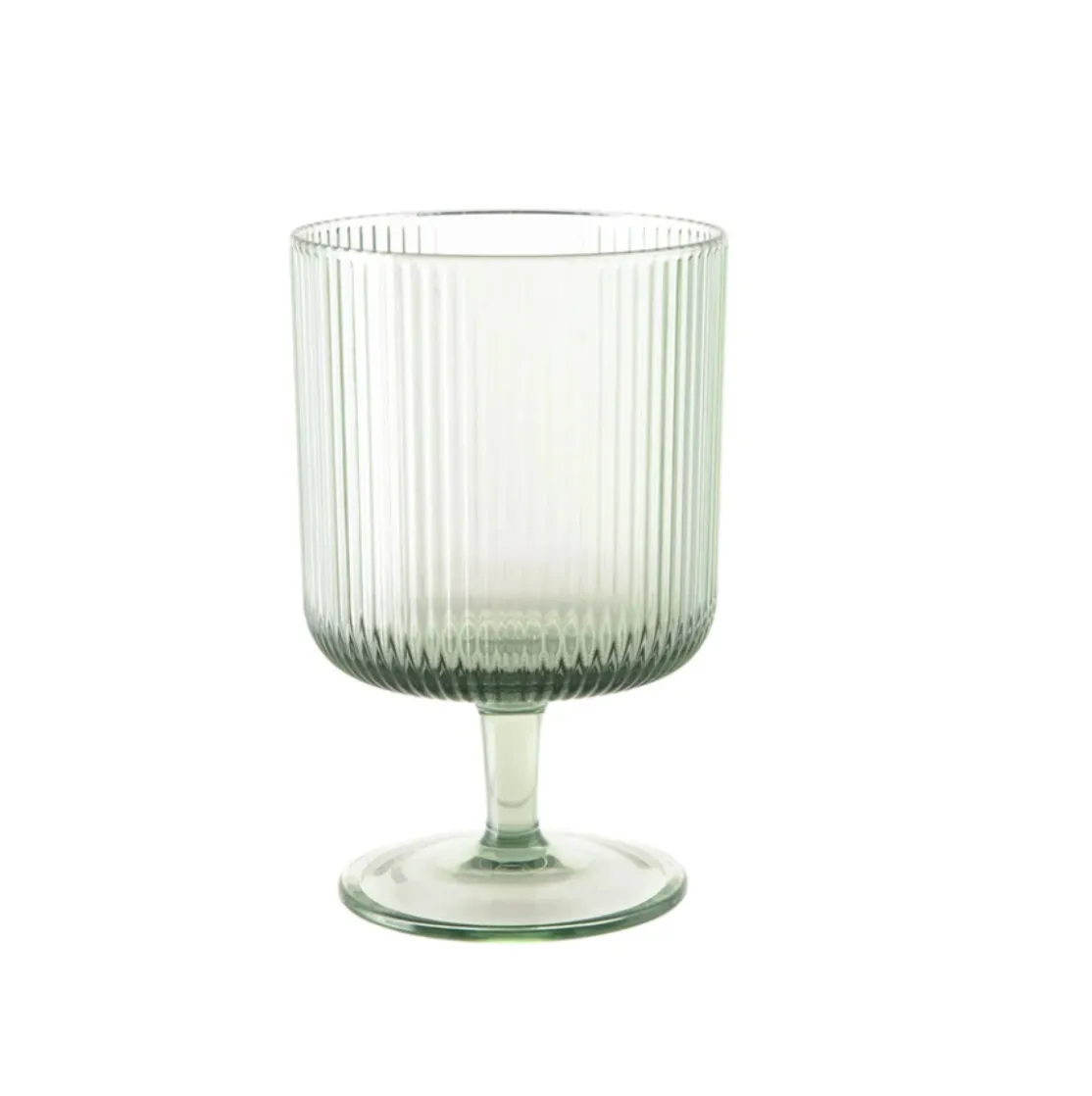 Plastic Ribbed Green Wine Glass