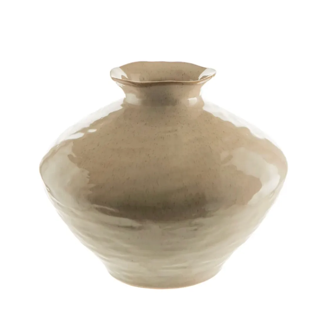 Tan Ceramic Trumpet Vase