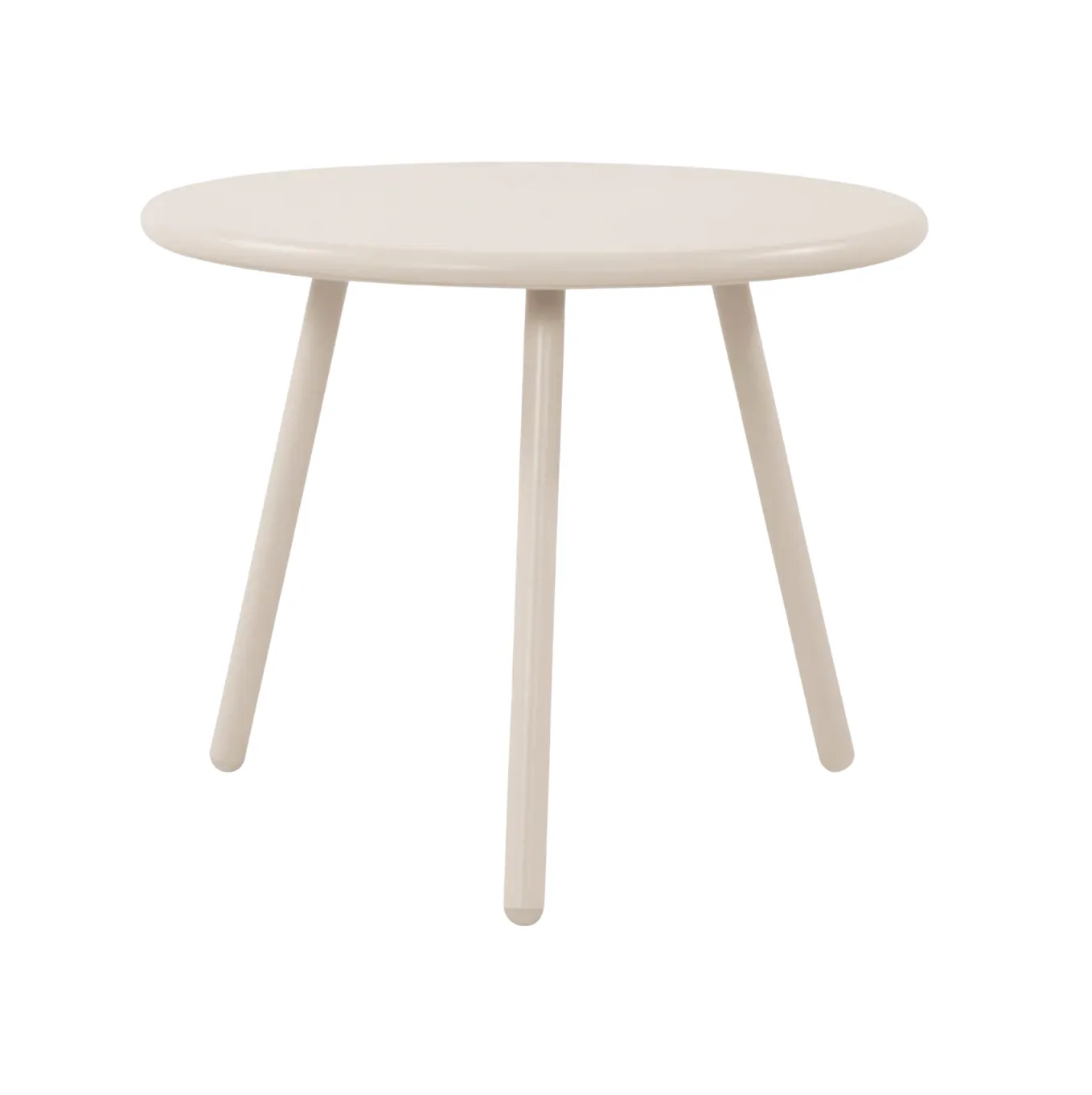 Cream Outdoor Metal Round Side Table 