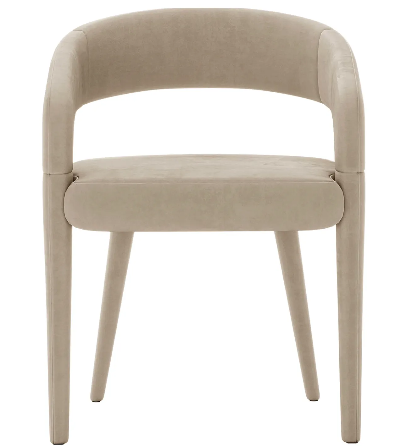 Beige Velvet Dining Chair 