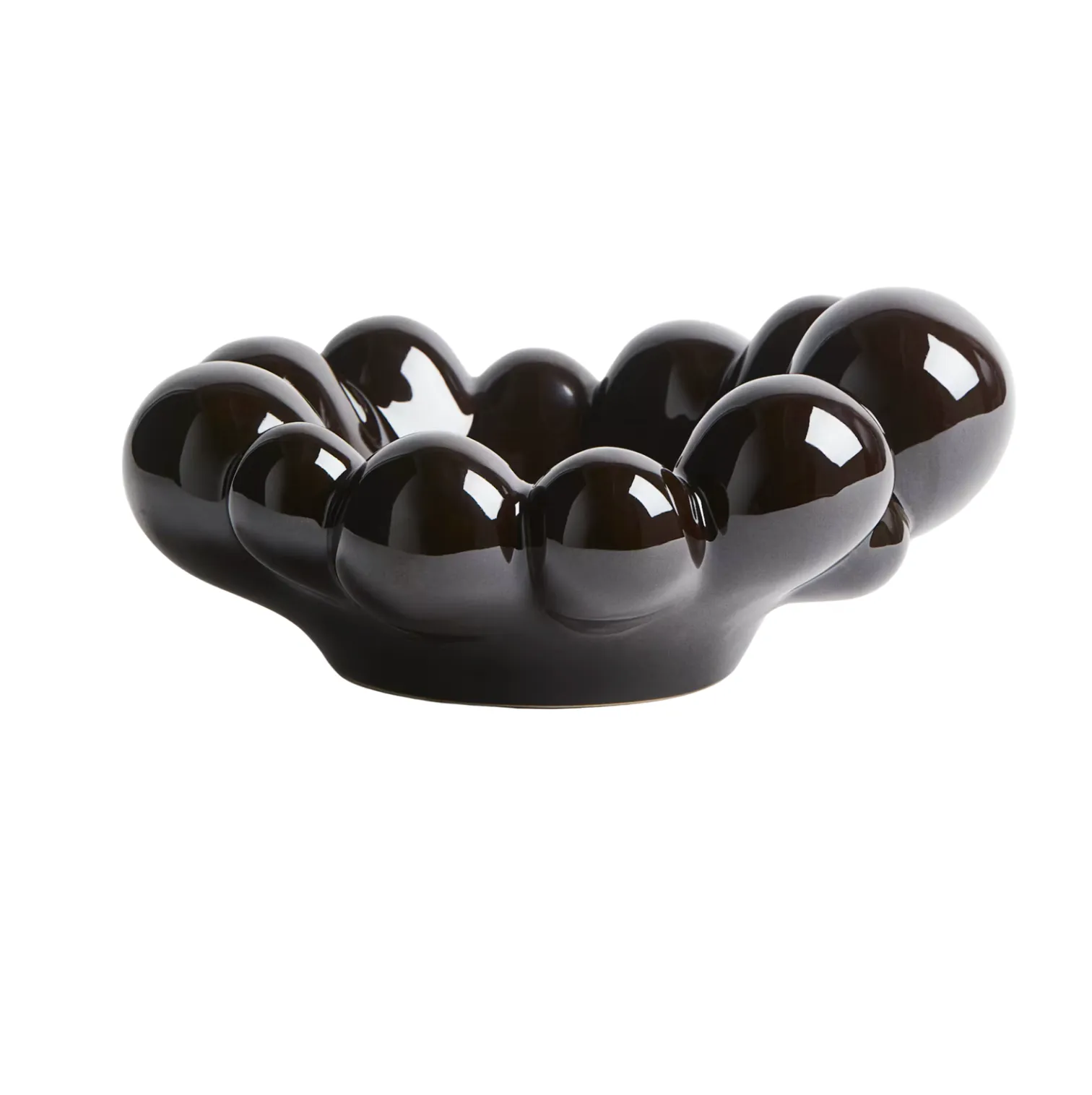 Dark Brown Bubbly Ceramic Bowl