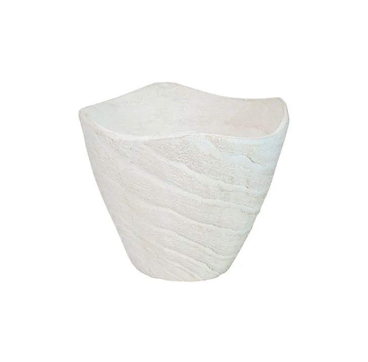 White Timber Low Bowl