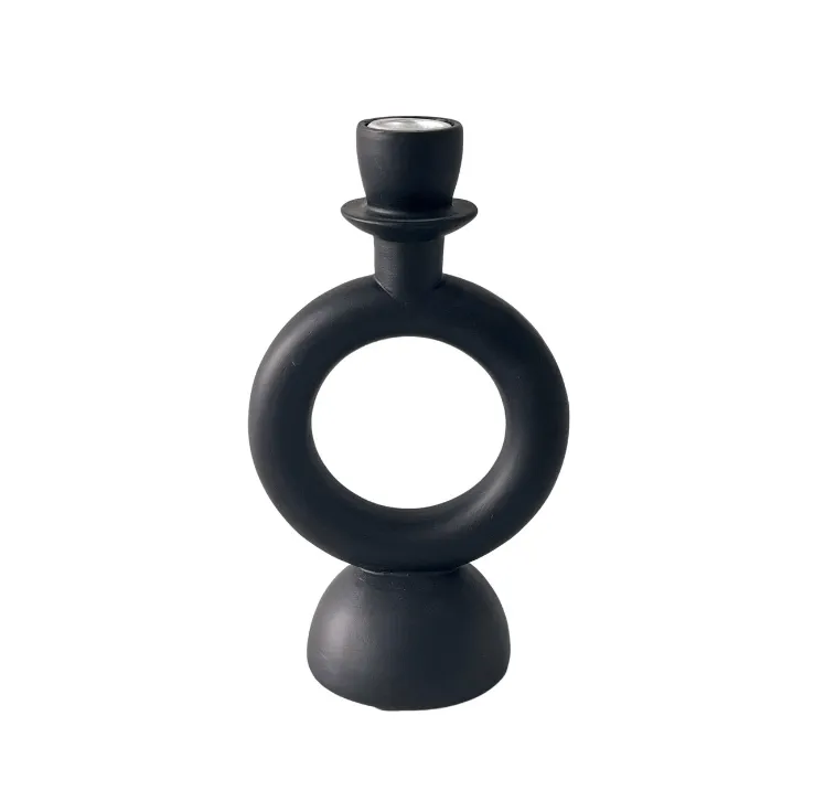 Black Circle Candle Holder