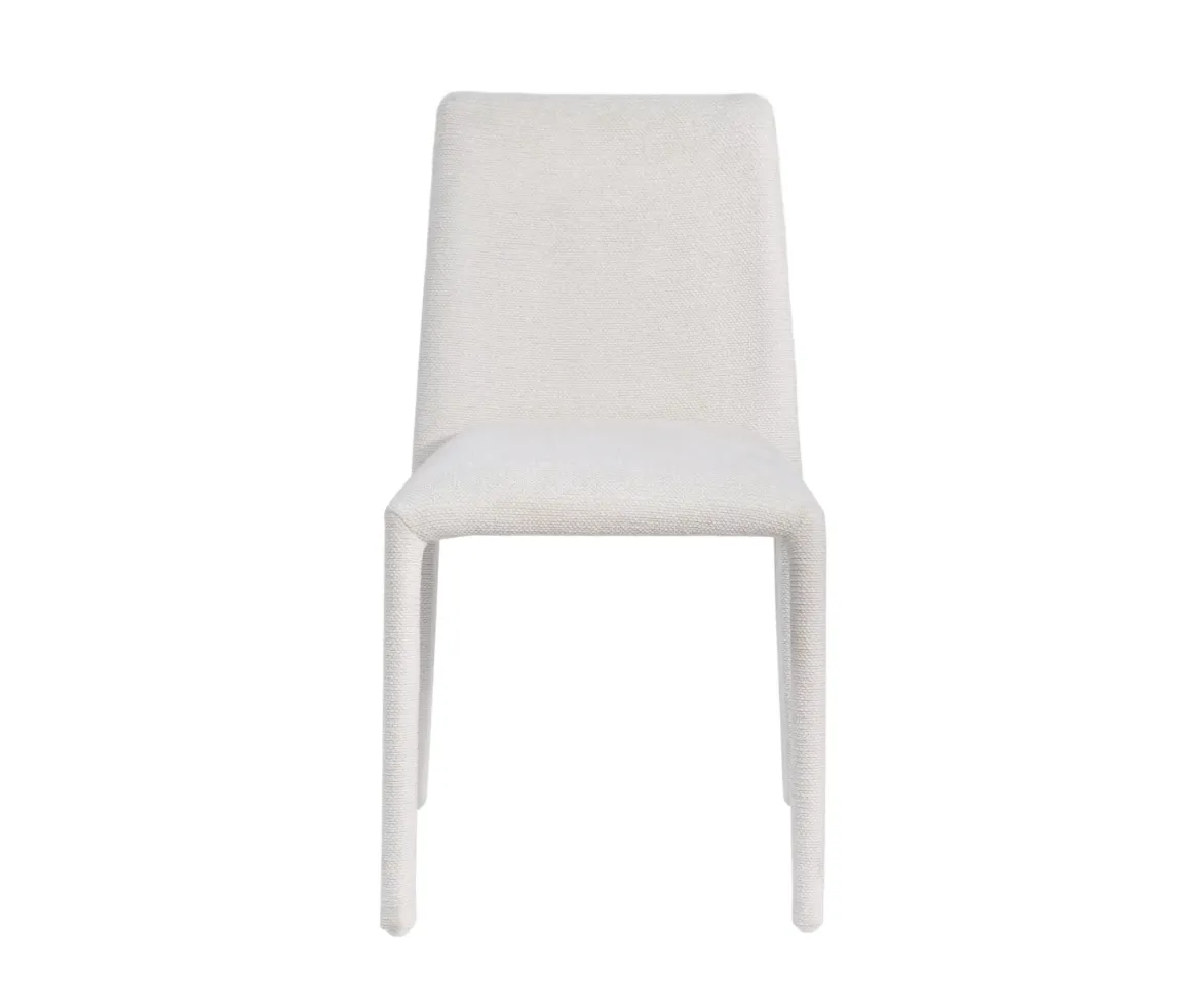 Cream Straight Back Chenille Dining Chair