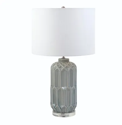 Ceramic light blue geo lamp