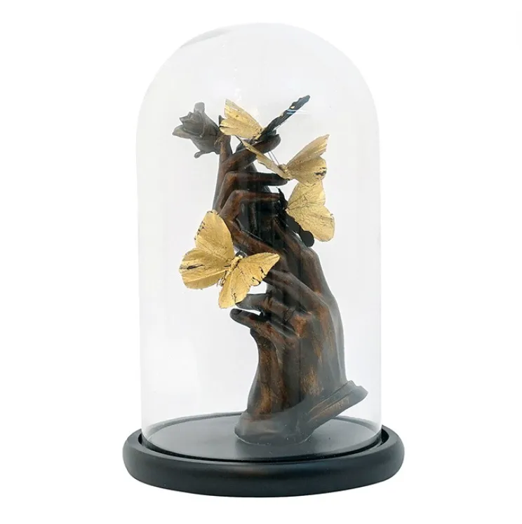 Black / Gold Hand Butterfly Dome