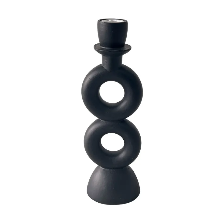 Black Double Circle Candle Holder