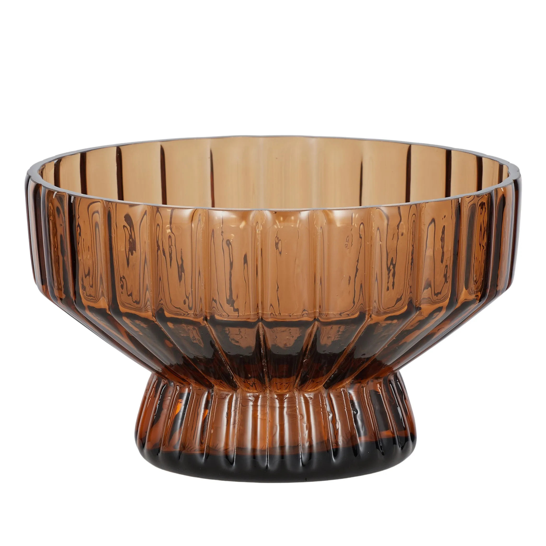 Taytum Glass Footed Bowl 24x15cm Amber