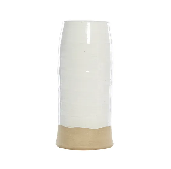 Terracotta white / sand vase small
