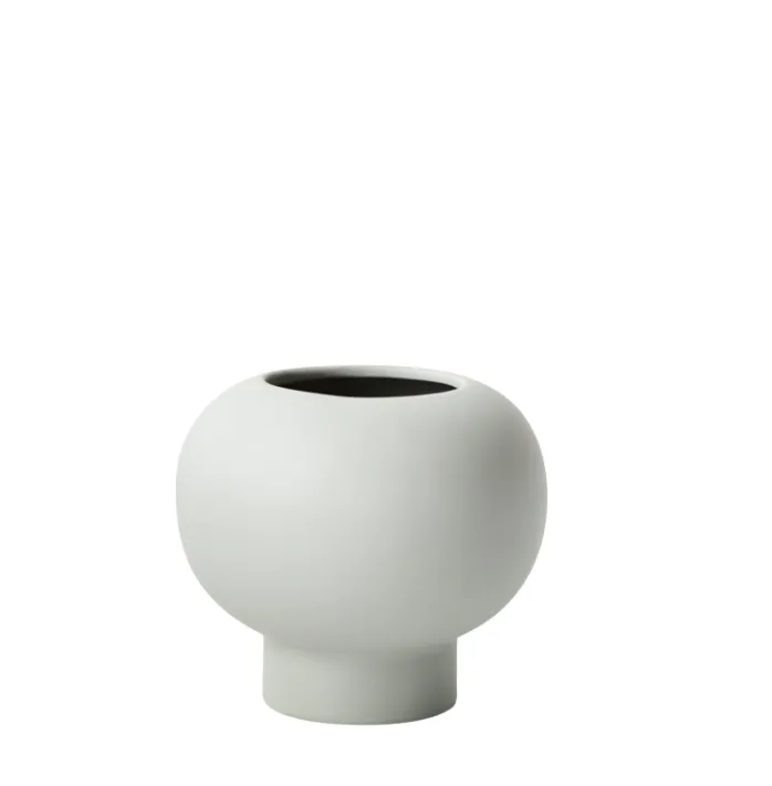 Ceramic grey lumena round vase