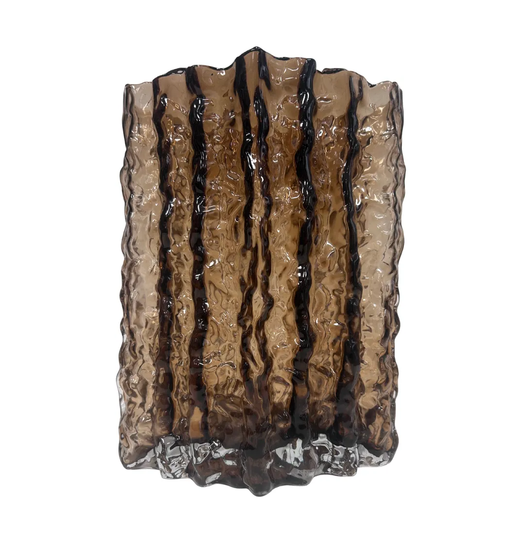 Wiggle Amber Glass Vase 