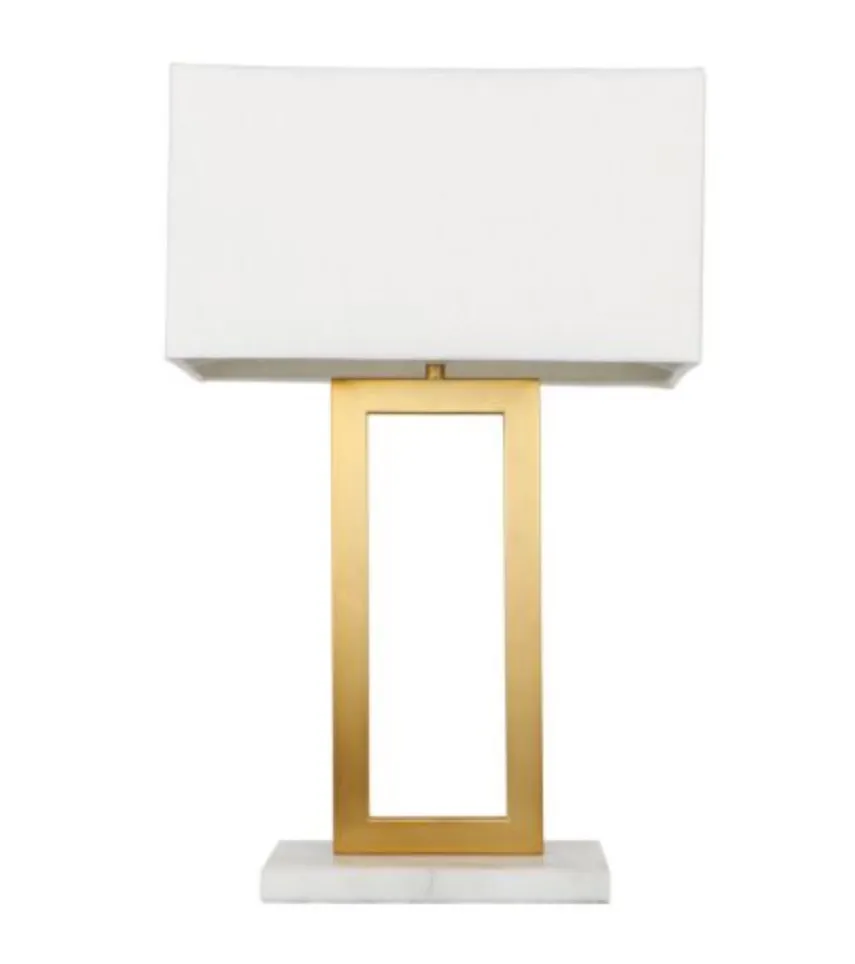 Marble Base, Bronze Square Lamp