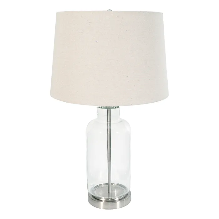 Glass bottle silver base lamp
