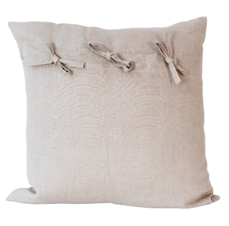 Sand cotton bow tie feather cushion