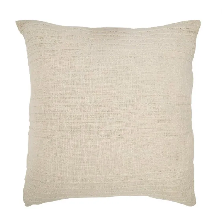 Cream Ribbed Weaving Cushion