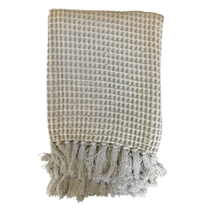 Steel Blue waffle throw