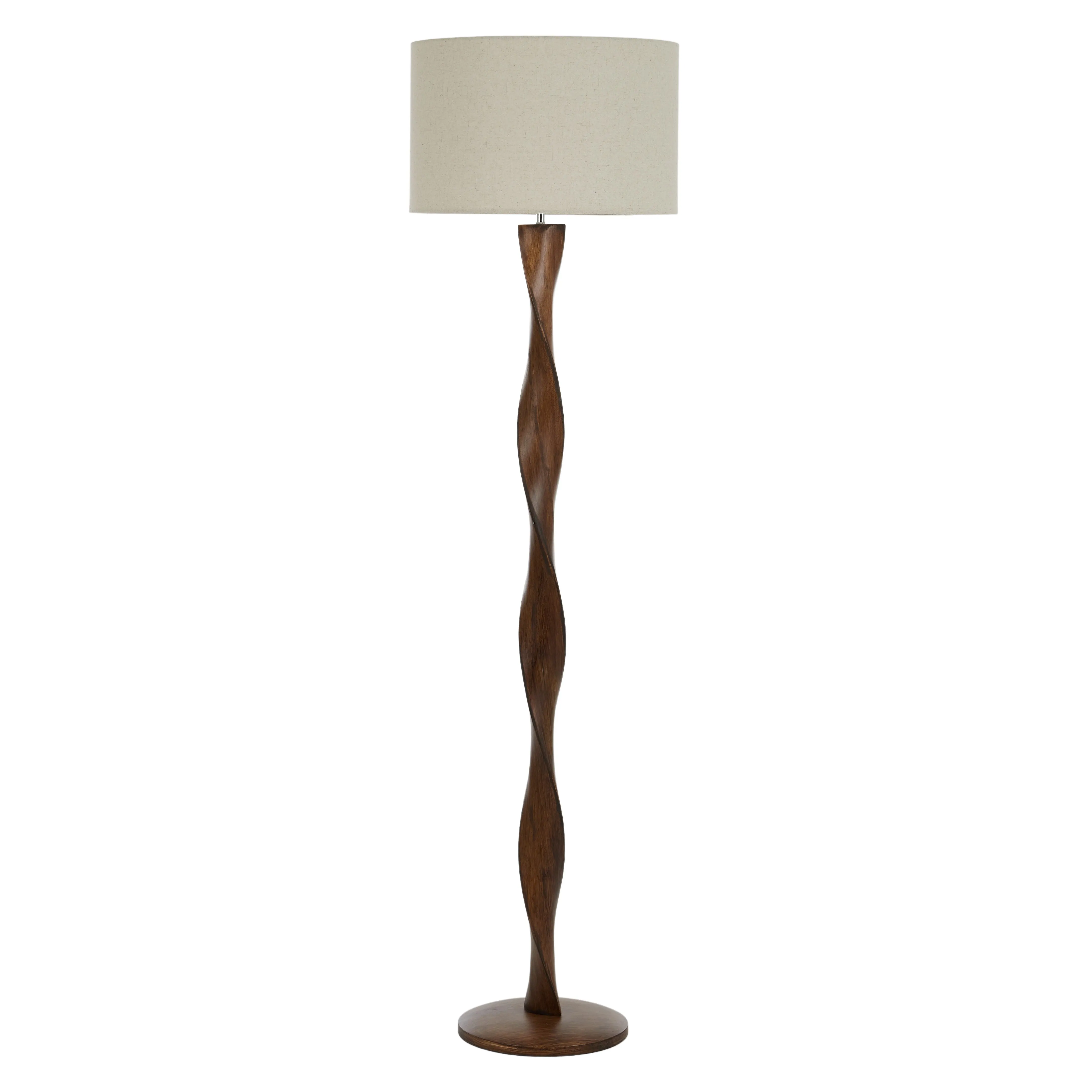 Priya Wood Floor Lamp 40x150cm Walnut