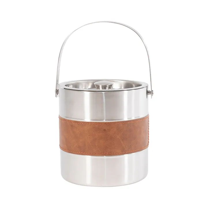 Ice bucket leather strap
