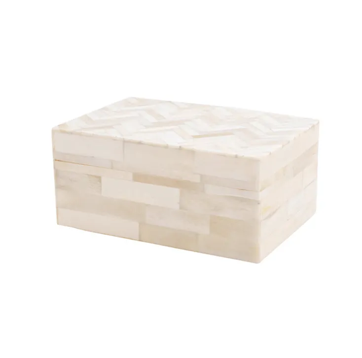 Bone inlay herringbone box