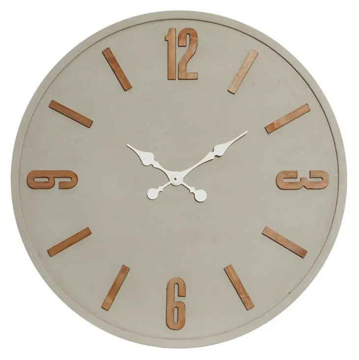 Concrete clock wooden numbers