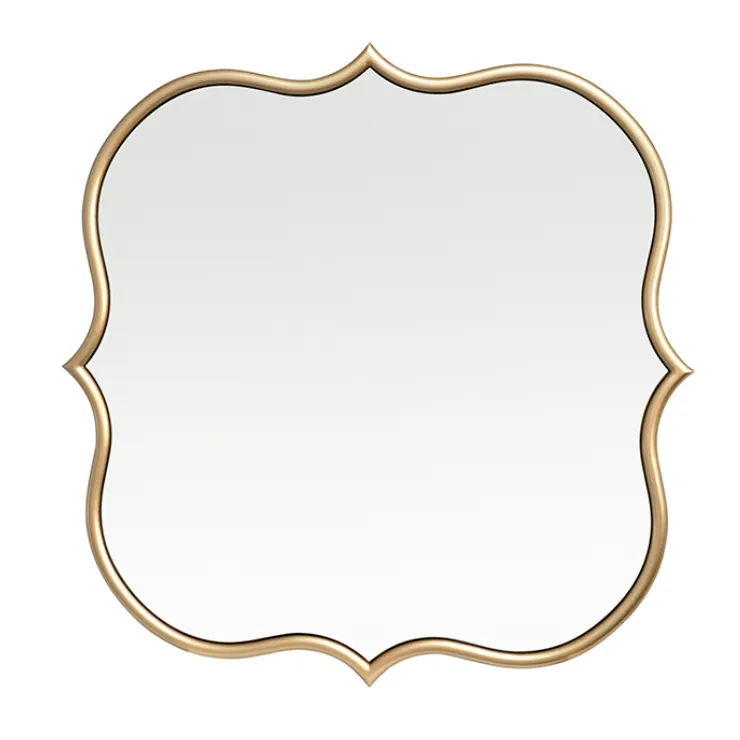 Brushed gold edge wall mirror 