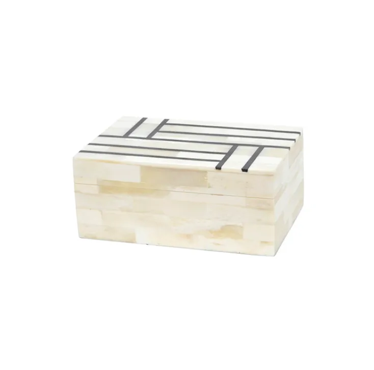 Bone box blk stripe rect