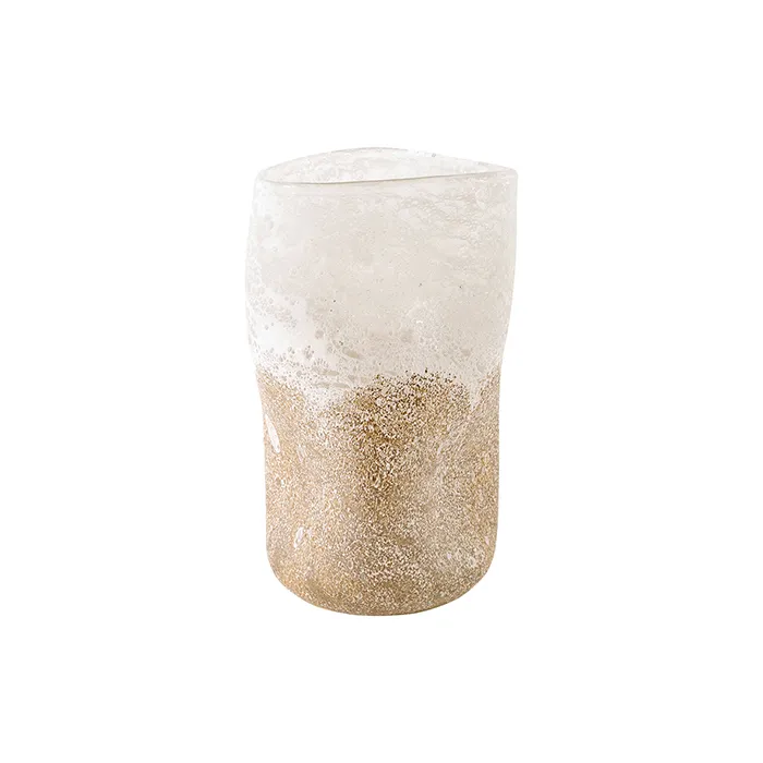 Glass sand two tone vase small